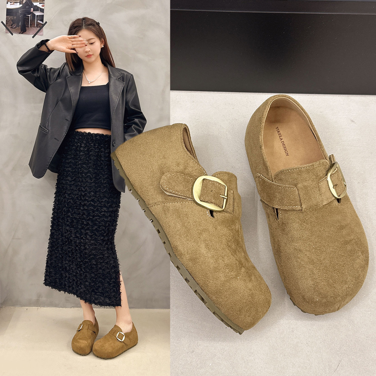 2026春新款复古厚底内增高全包勃肯鞋女一脚蹬懒人单鞋休闲博肯鞋,女鞋,勃肯鞋/软木鞋,淘宝优惠券,粉丝福利购,淘宝优惠卷