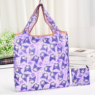 日系可爱单肩购物袋环保买菜包可折叠卡通图案水洗速干便携手提袋