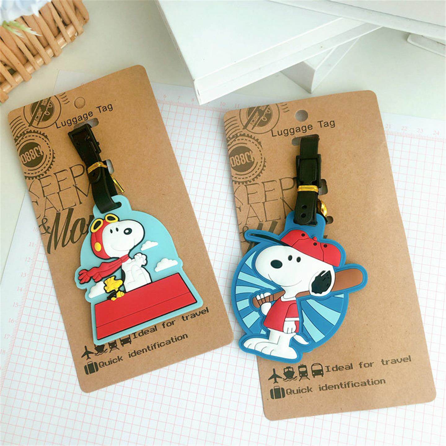 可爱卡通创意旅行用品查理小狗软胶拉杆箱挂牌行李托运识别吊牌