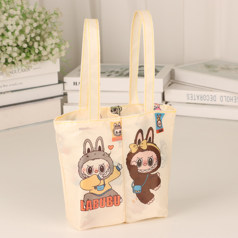 新款卡通labubu双杯变单杯饮料袋