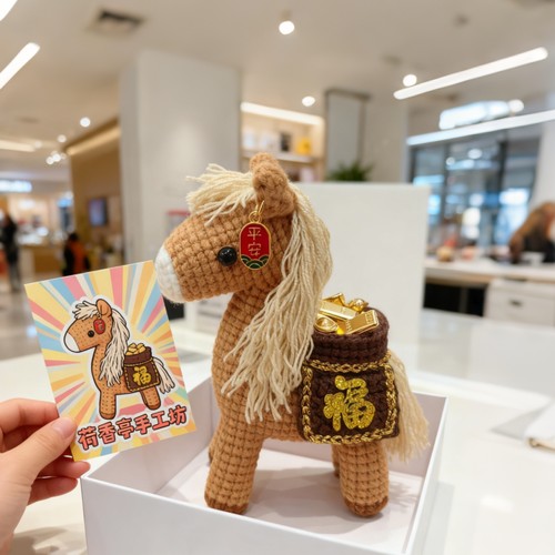 马上有钱马年有福毛线钩针材料包