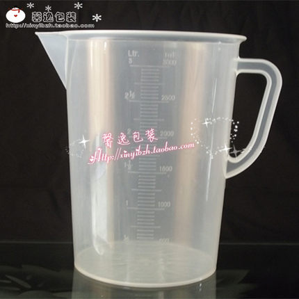 3000ml烧防腐蚀耐酸碱奶茶盖烘焙带杯玻璃刻度杯子塑料级食品量杯