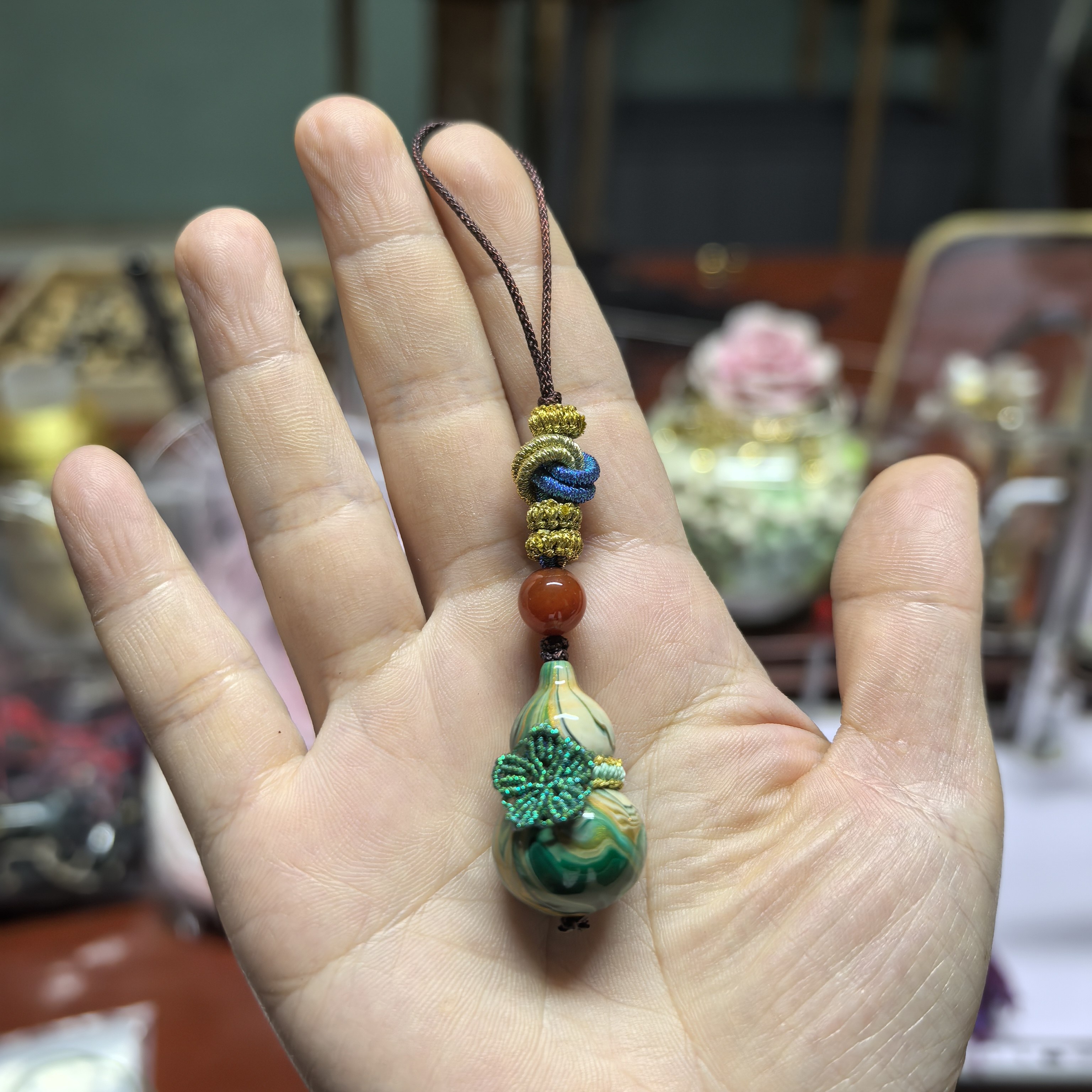 特价处理微瑕不影响佩戴大漆飘漆葫芦手机链挂件U盘钥匙门牌挂件