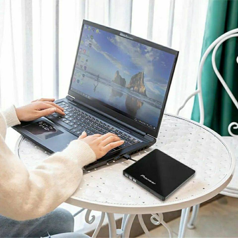 Pioneer先锋DVR-XU01 8速双USB外置超薄CD DVD刻录机移动光驱黑色