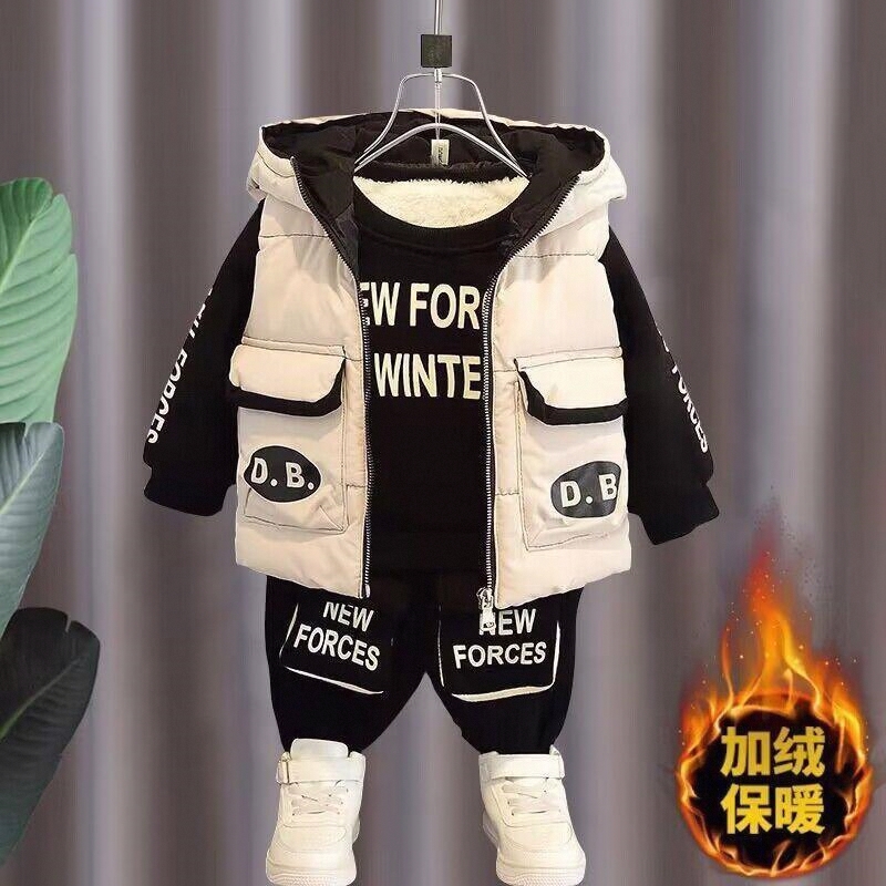 童装男女宝宝秋冬季休闲套装双面绒小孩时尚运动潮服儿童衣服3岁4