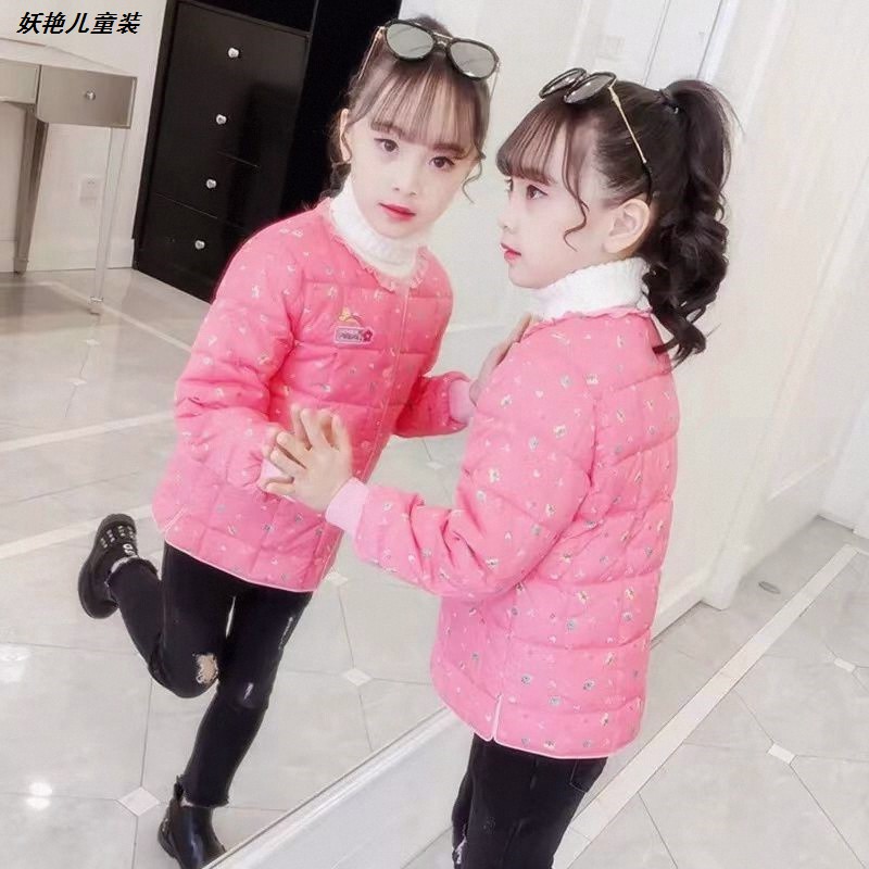 冬季潮时尚棉服花边中大童外套棉袄内外穿女童内胆羽绒棉防寒2026