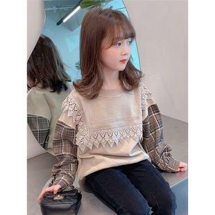 2026新款春秋季女童卫衣假两件套公主风儿童长袖儿童上衣韩版洋气