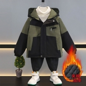 加棉外套时髦男孩派克服棉袄 洋气儿童秋冬季 男童冬装 棉衣2026新款