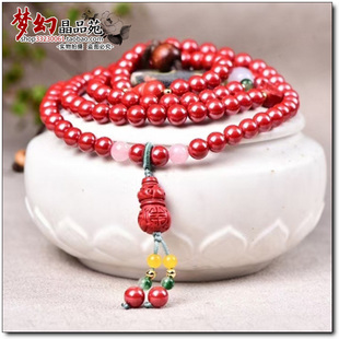 高含量朱砂手串帝王砂女四圈多圈葫芦手链饰品做恶梦走夜路护身符