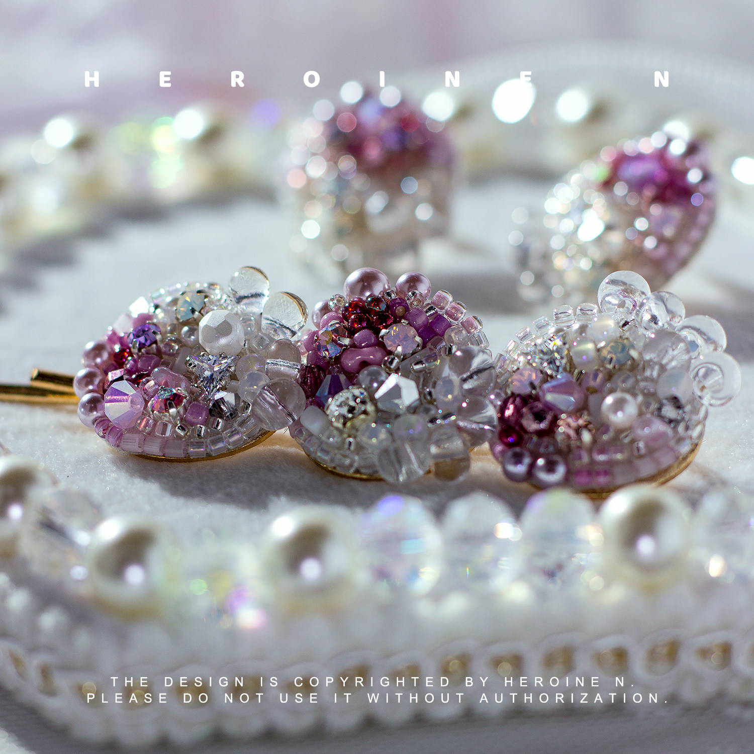 法绣材料包发夹耳钉原创设计施华洛仙女DIY手工进口材料发饰,居家布艺,缝纫DIY材料套装,淘宝优惠券,粉丝福利购,淘宝优惠卷