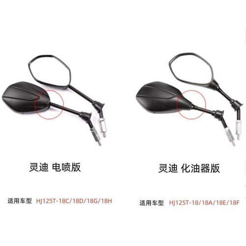 豪爵灵迪HJ125T-18原装后视镜