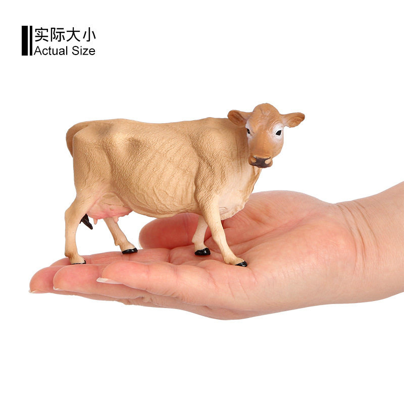 娟姗母牛奶牛模型仿真实心奶牛农场动物儿童早教启蒙认知摆件玩具