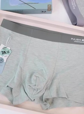2条盒装 正品男士无痕内裤彩棉莫代尔宽边青年男平角裤宽边33483