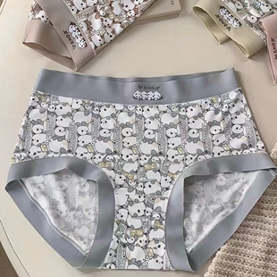 新品女内裤俏皮熊猫印花柔软高弹舒适小熊女生三角裤头5251