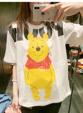 CHOCOOLATE 夏小熊维尼跳跳虎情侣宽松短袖T恤1204