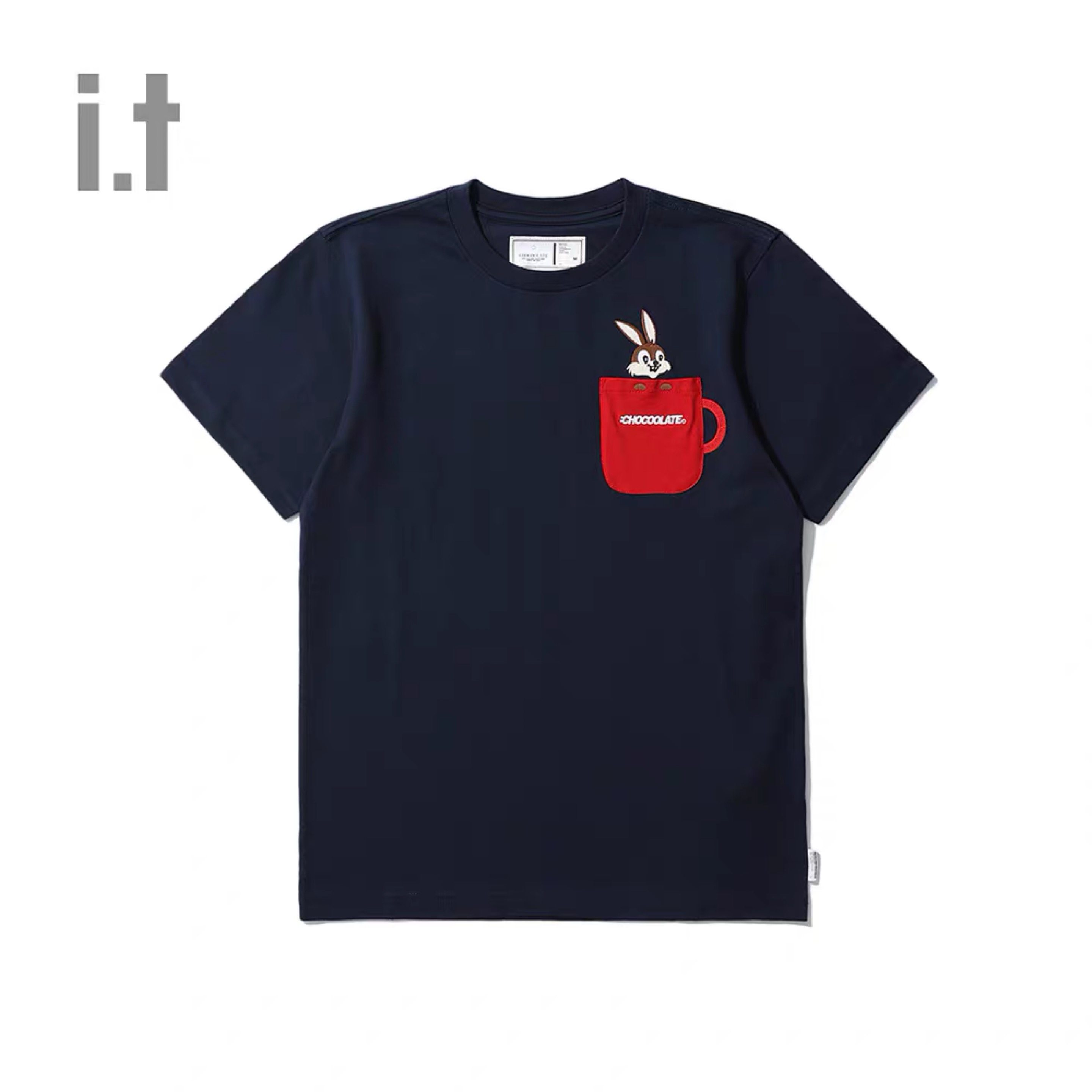 chocoolate女装短袖t恤2022夏季新品花栗鼠刺绣卡通口袋1995xee