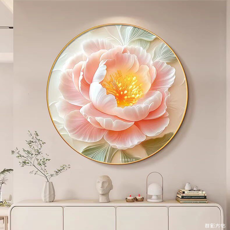 5d客厅钻石画方钻满钻清新花朵卉现代简约圆形粘贴钻十字绣点钻画