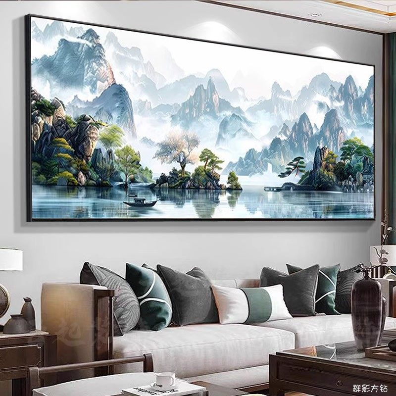 万里江山图钻石画方钻满钻十字绣