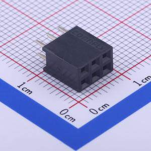 DS1023-2*3SF11 排母 间距:2.54mm 2x3P 直插 黑色，镀全金 原装