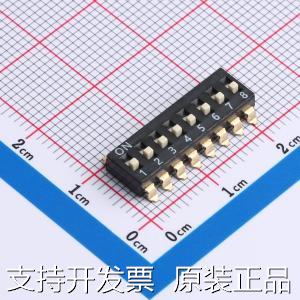 DSIC-T-08-R拨码开关拨码开关贴片式 2.54mm间距,编带宽脚 8PI