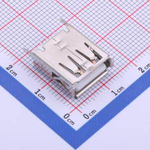 916-252A1018Y10202 USB连接器 Type-A 母座 直插 直脚有边铜壳白