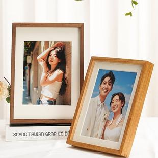 黑胡木实木相框摆台定制8 裱结婚照片框 10寸柚木A4照片挂墙装