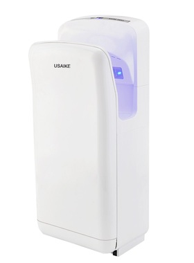 白色自动商用万达AK2005干手器双面喷气式烘手机烘手器干手机壁挂