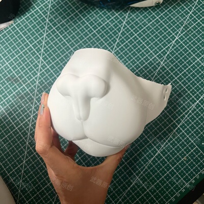 新款半面具款兽头口罩式猫科上毛底壳半兽装材料cosplay道具现货