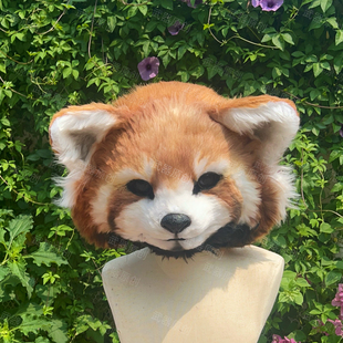 写实小熊猫兽头定制制作链接兽装福瑞Cosplay道具可张嘴原创设计