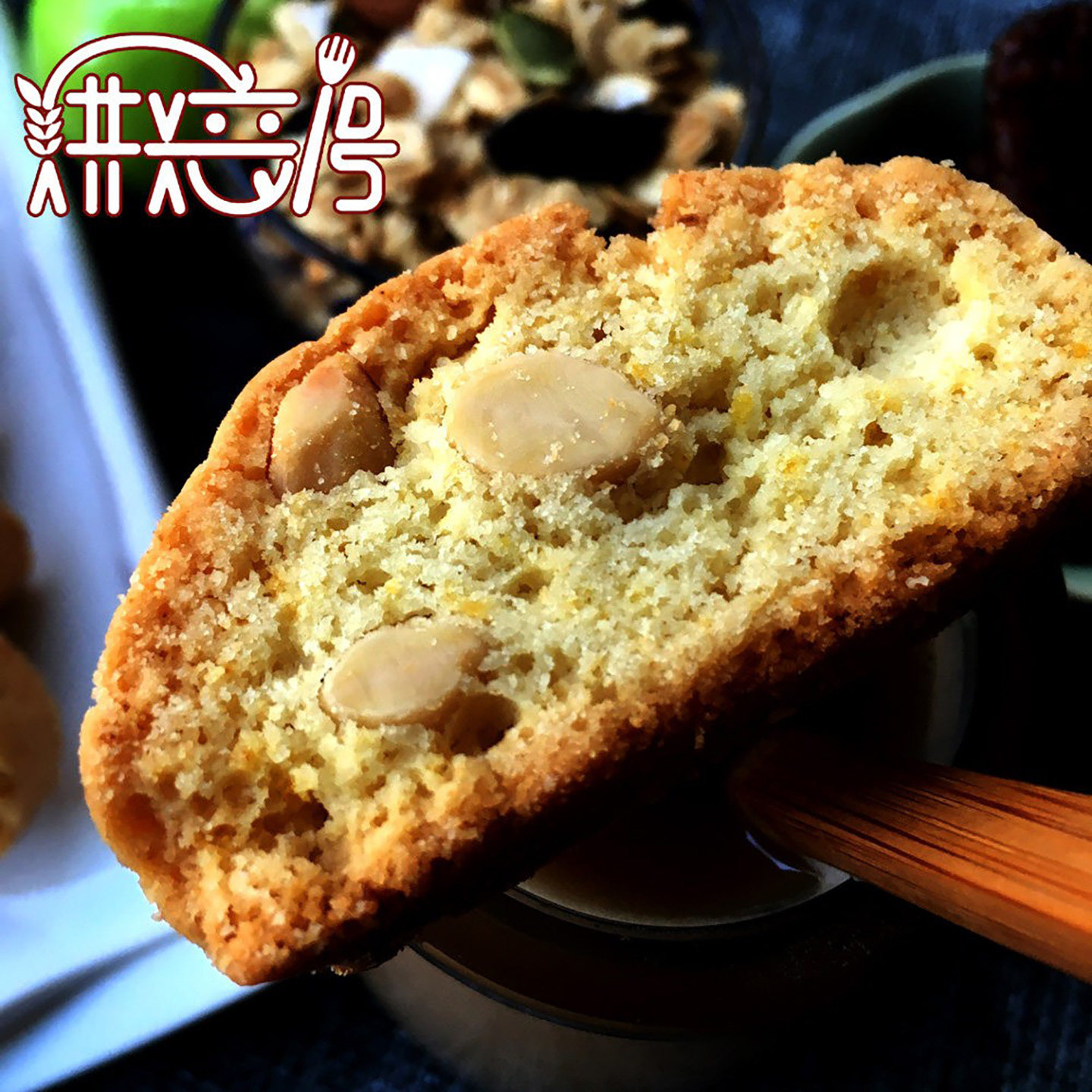 微甜手工意大利杏仁切片饼干橄榄油办公室零食饱腹代餐Biscotti