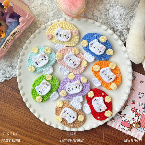 手作钩织蘑菇KT儿童发饰成品BB夹