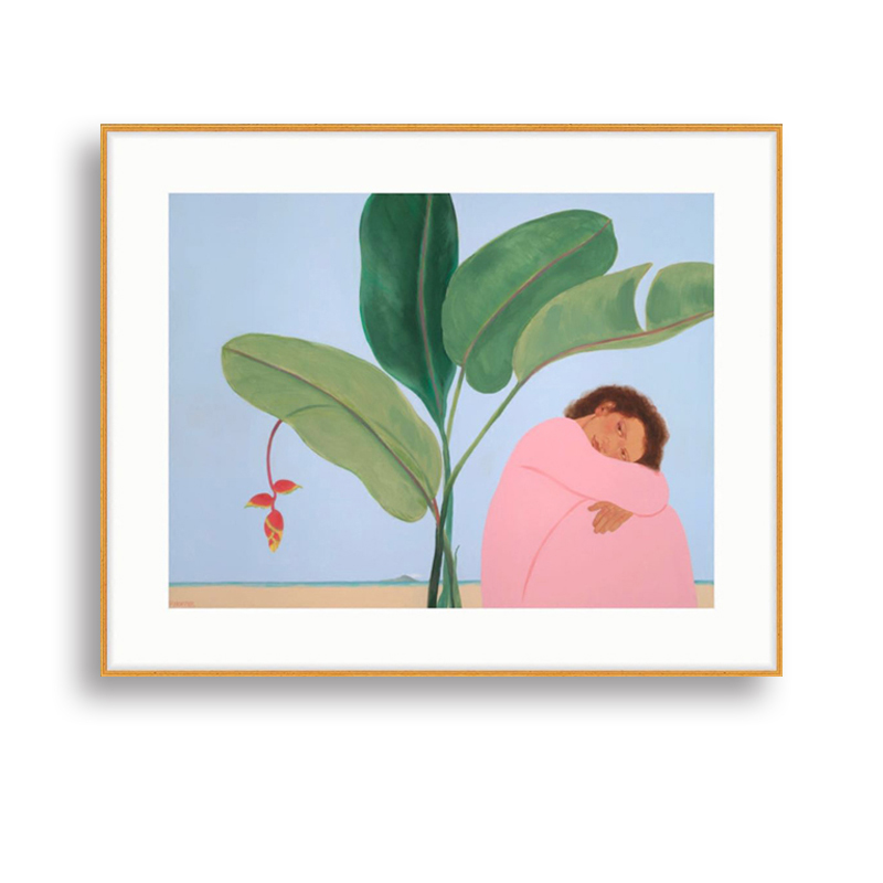 夏威夷画家Pegge Hopper北欧客厅小众艺术人物挂画女人卧室装饰画