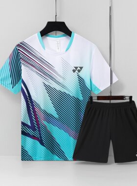 YY运动短袖速干透气羽毛球服套装男女青少年儿童乒乓球训练服印字