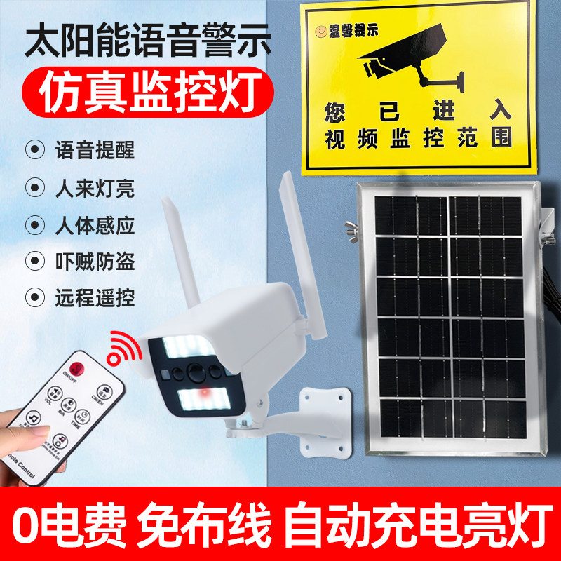 仿真摄像头假监控器带语音播报太监控器材配件