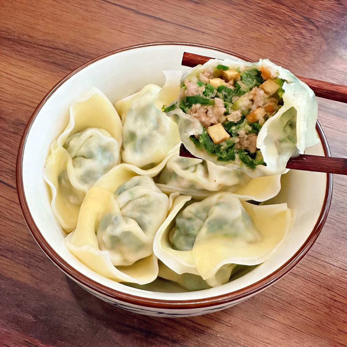 非预制下单现包上海韭菜豆腐干鲜肉馄饨黑皮2盒24个方便速食早餐