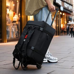 旅行包拉杆大容量户外双肩背包旅游出差收纳拖轮行李包轮子可折叠