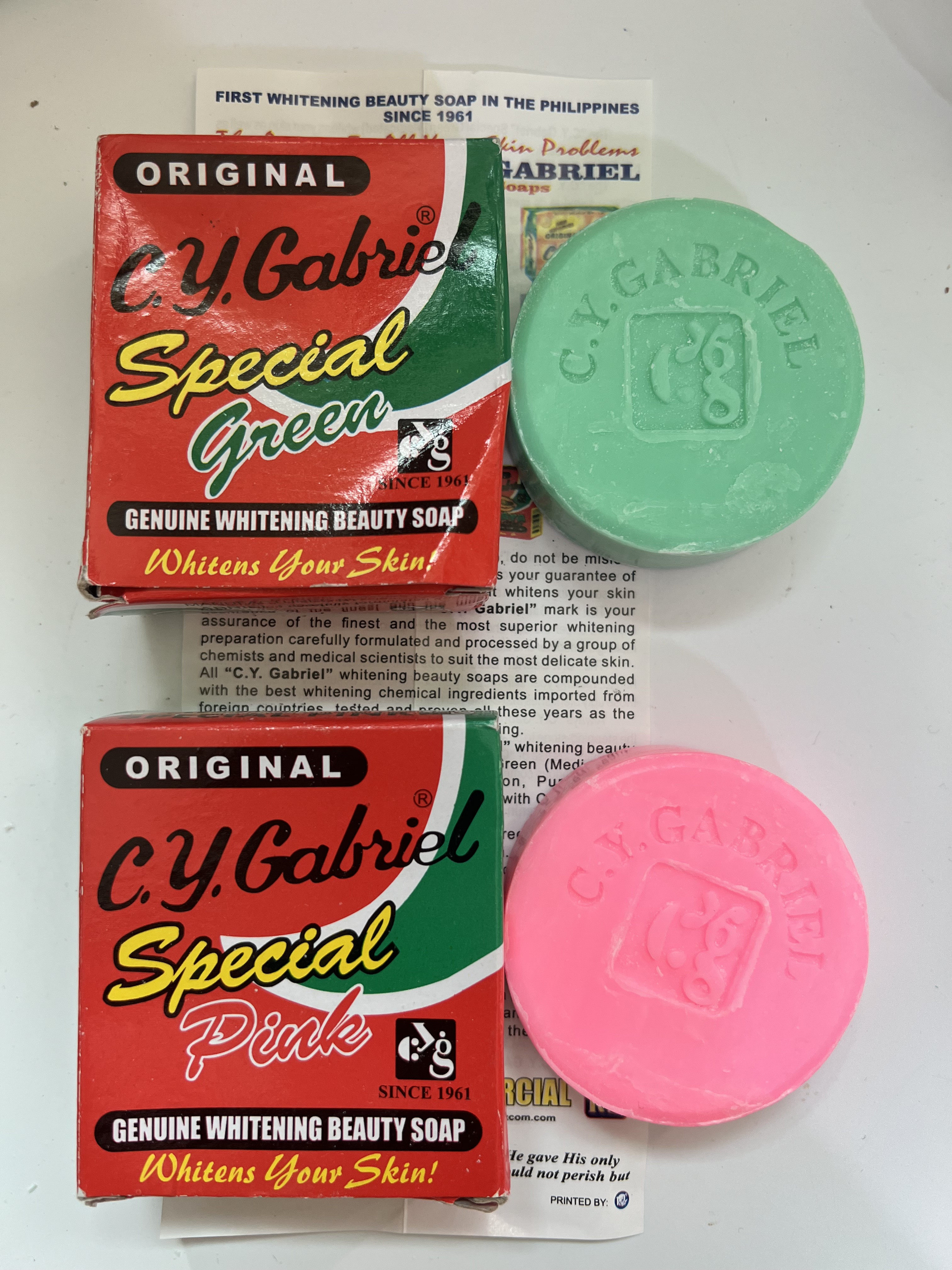 gabriel  美白美容皂 绿色 粉色green pink60g