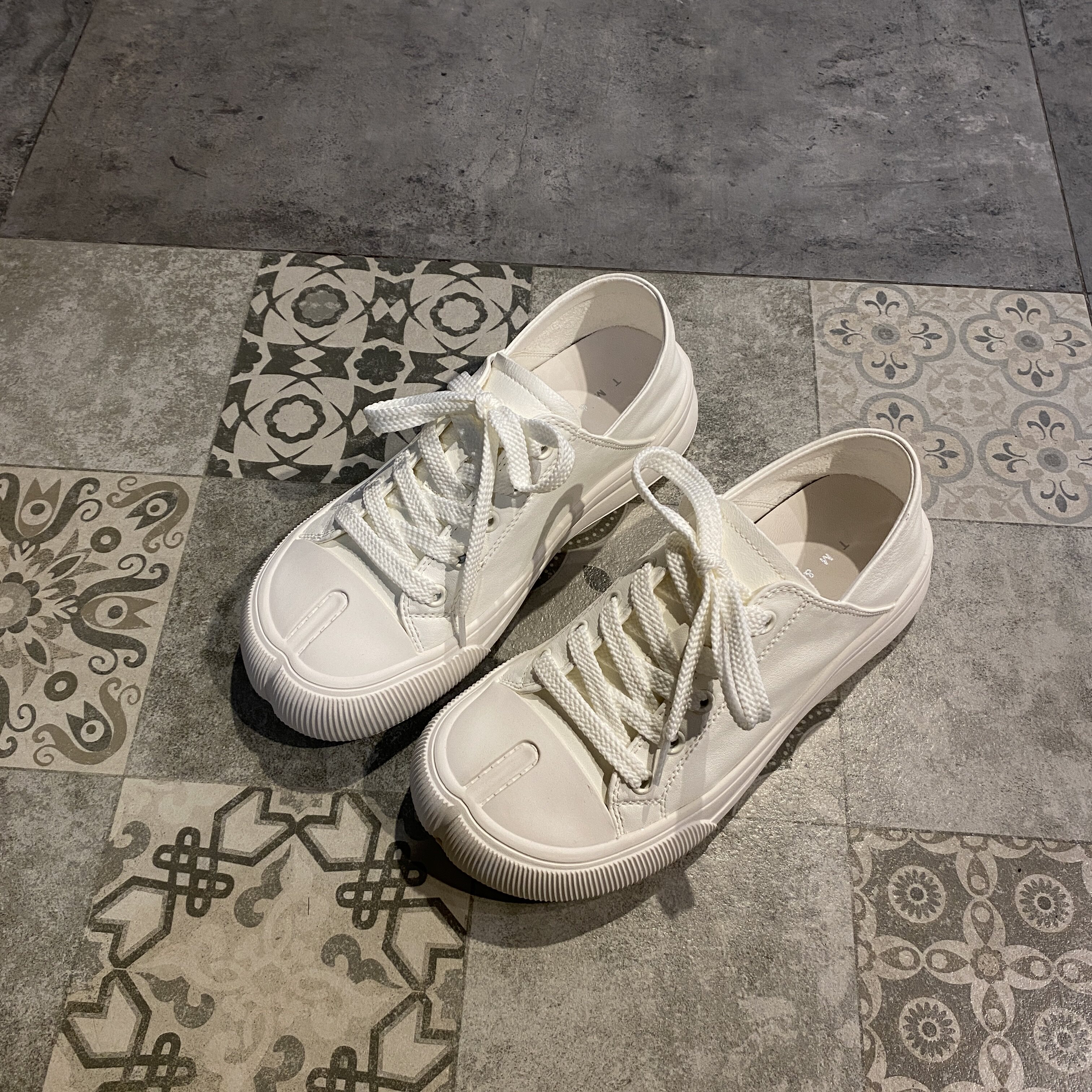 真皮小白鞋女3cm厚底防滑百搭