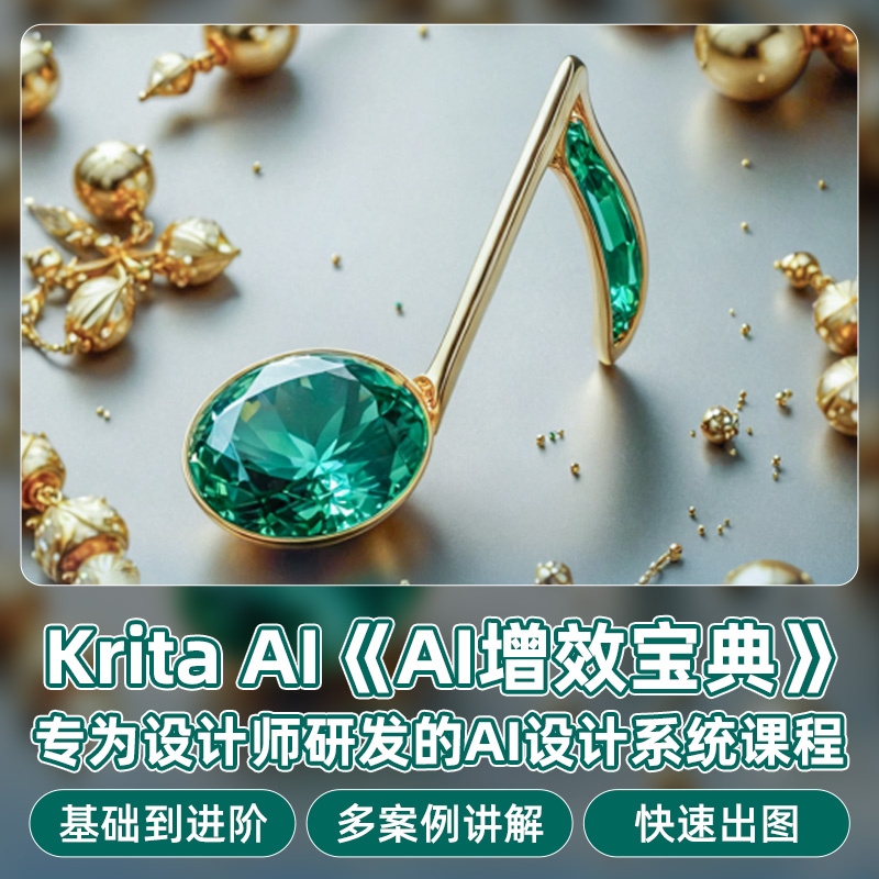 Krita教程AI辅助增效电商设计师AI绘图产品渲染合成修图系统教程