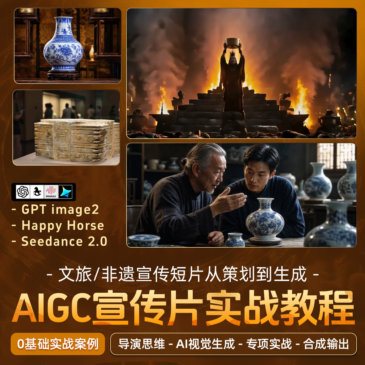 AIGC动画短片教程文旅非遗宣传短片ai动画SOP工作流剪辑高清视频