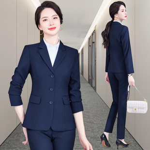 公务员气质工作服高端职业套装 面试正装 外套女春秋新款 三粒扣西装