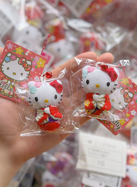 现货日本采购正品三丽鸥Sanrio限定日式和服风kitty铃铛挂件玩偶