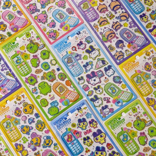 日本正版Tamagotchi拓麻歌子平成系列立体滴胶PVC贴纸手帐拼贴