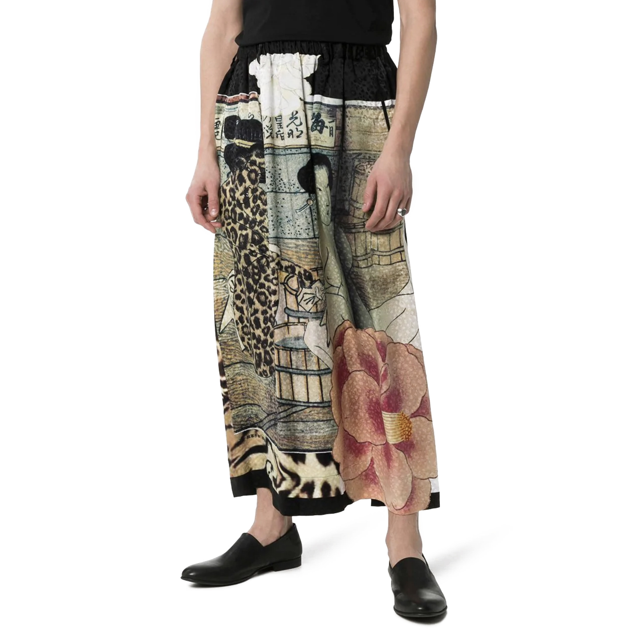 乙丿乙乀03yohji yamamoto日本浮世绘真丝半身裙男裙裤山本耀司男