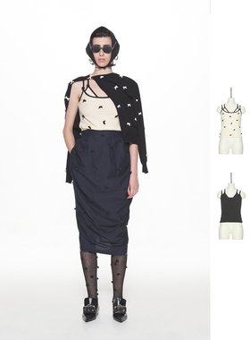 PUSHBUTTON 24SS 新款修身分层假两件吊带背心 DOUBLE BOO 买手店