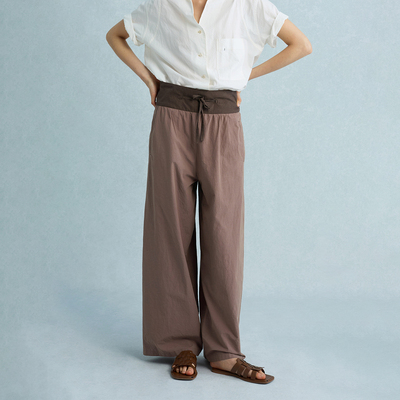【现货】the dressmaker 26SS 春夏新款灰紫色拼接长裤 DOUBLEBOO
