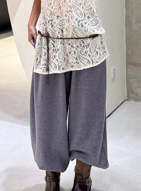 【现货】LAMRONS 25AW 烟灰色口袋抽绳裤 DOUBLEBOO