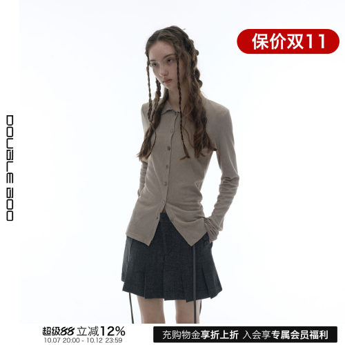 【现货】OJOS  26秋冬新款纽扣装饰半高领上衣女 DOUBLEBOO