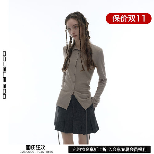 【现货】OJOS  26秋冬新款纽扣装饰半高领上衣女 DOUBLEBOO
