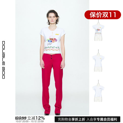 PUSHBUTTON三色印花合身短袖T恤